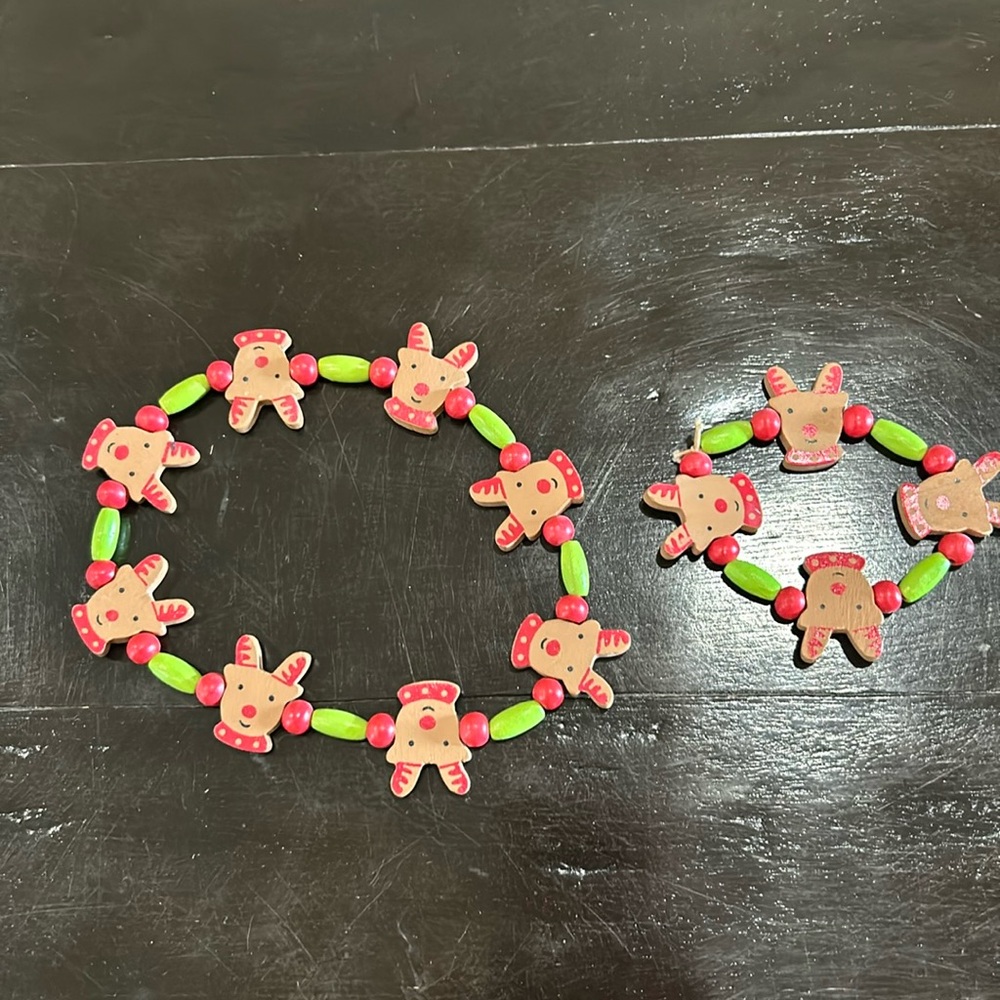 Reindeer, bracelets, and necklace set